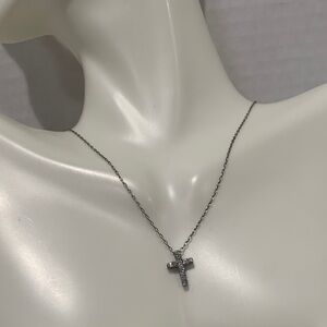 Dainty Sterling Silver Cross 925 Pendant Necklace Adjustable